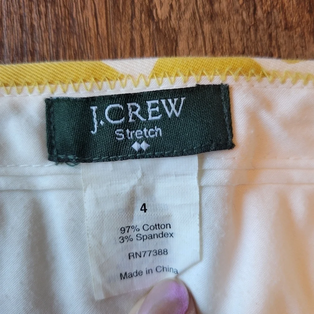 J Crew Floral Yellow White Skirt